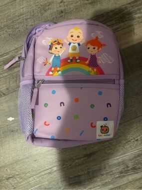 Purple Kids Backpack with Rainbow Character Design